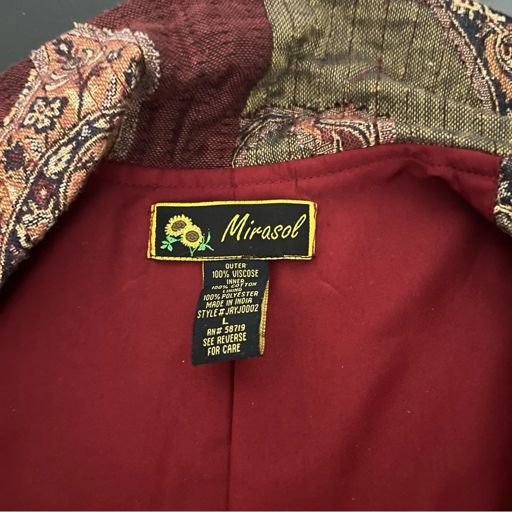 Mirasol Full Length Duster Beautiful Multicolor Jacket Sz: L - Picture 5 of 10